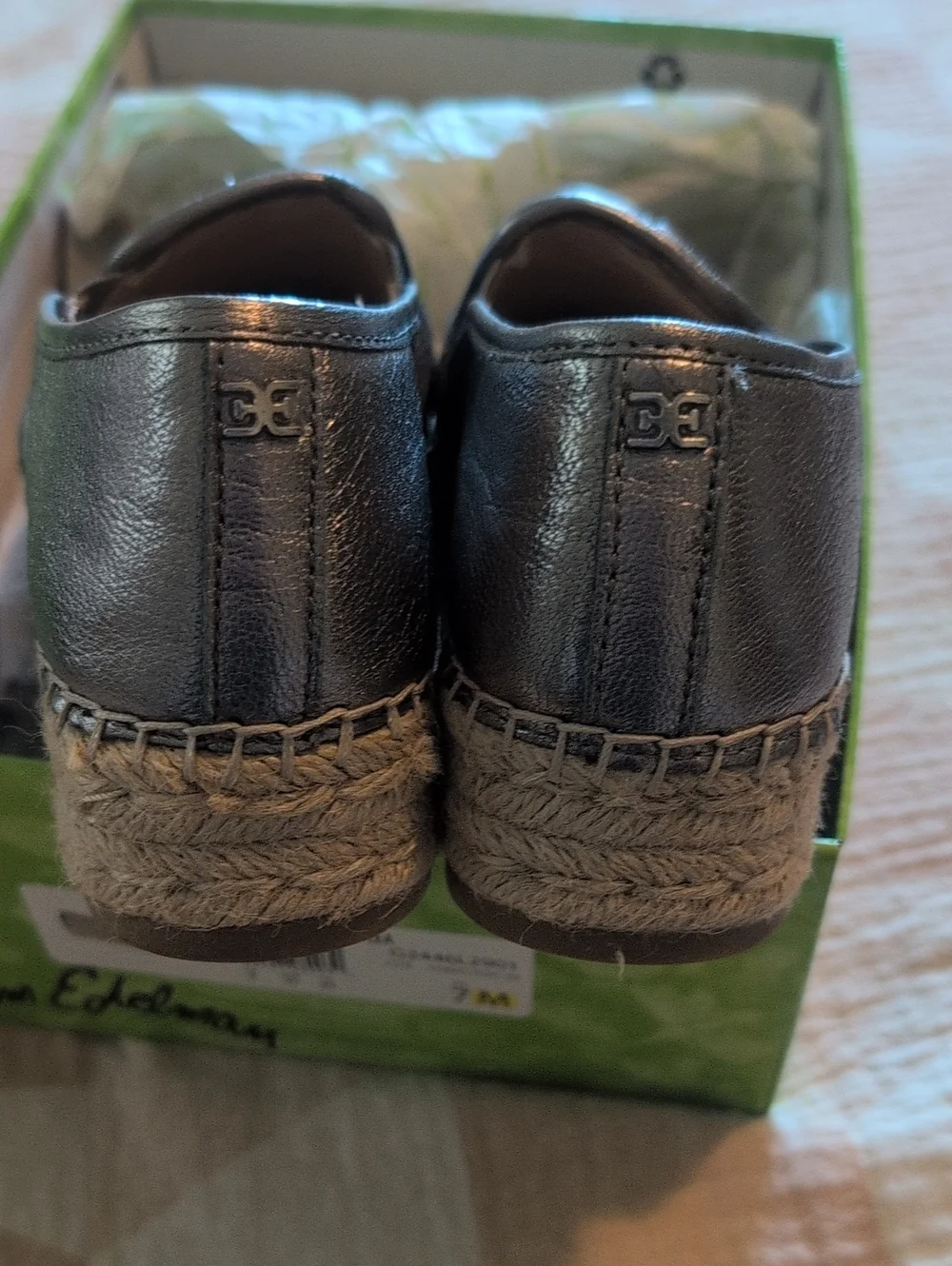 SAM EDELMAN Catherine Silver Loafers Espadrilles 7